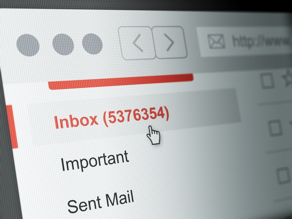 A Gmail inbox with lots of email that needs to be organized